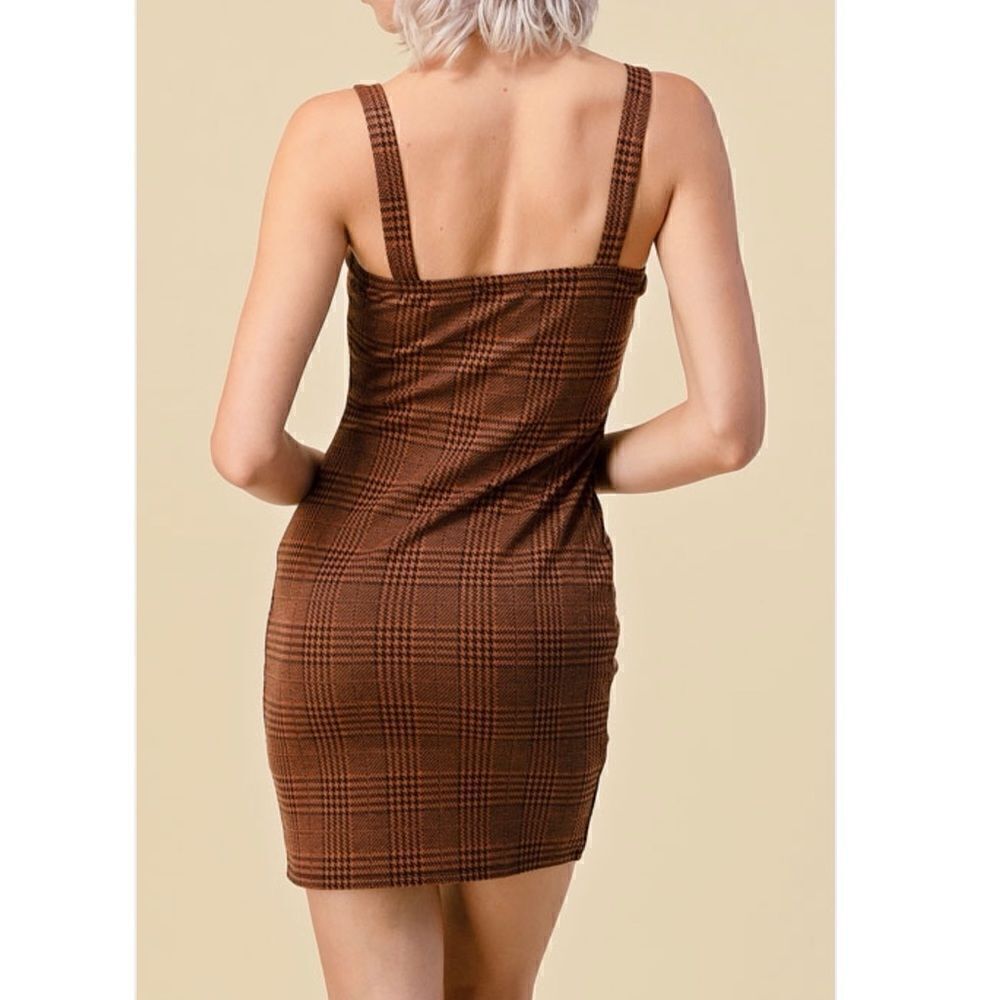 MINI FRONT SLIT PINAFORE DRESS - Picture 4 of 4